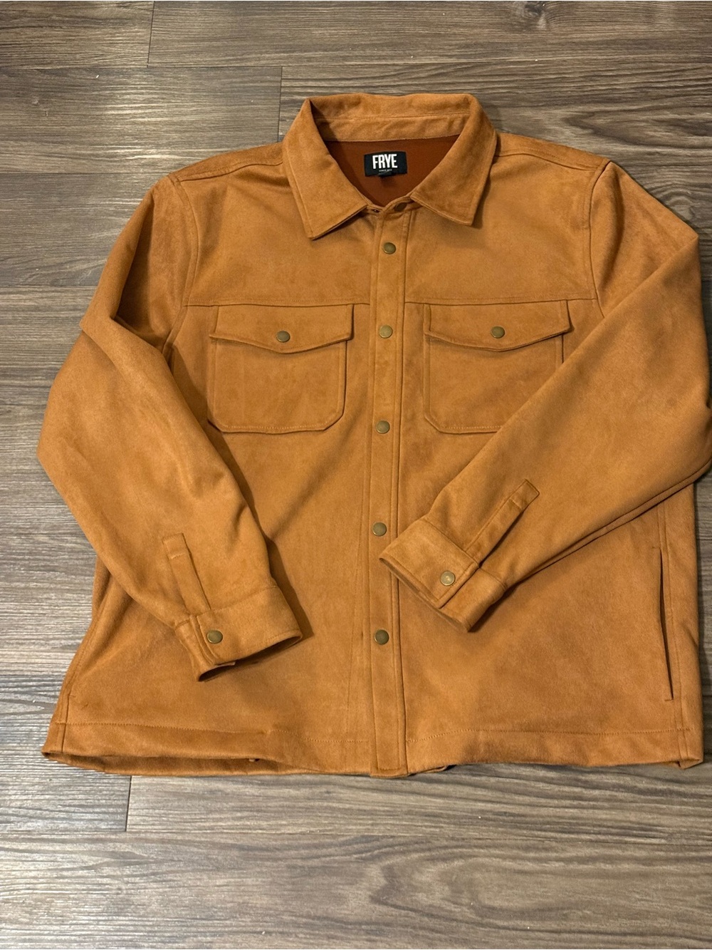 Frye Men's Suede Shirt Jacket - Cognac Brown